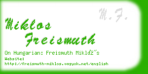 miklos freismuth business card